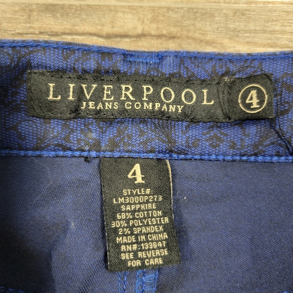 Liverpool x Paul McCartney/John Lennon Jeans Stretch Sapphire Black Lace Print 4 - Picture 3 of 10